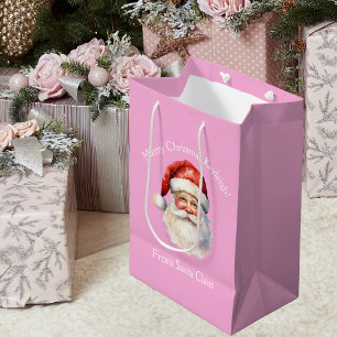 Bolsa De Regalo Mediana Navidades de Chicas personalizados de Santa Claus 