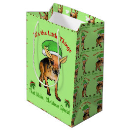 Bolsa De Regalo Mediana Navidades de Chihuahua Lovers