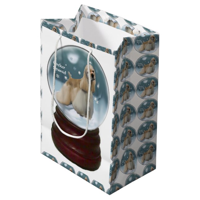 Bolsa De Regalo Mediana Navidades de Cocker Spaniel (Angulo Anverso)