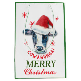 Bolsa De Regalo Mediana Navidades de Cow Cowabunga divertidos