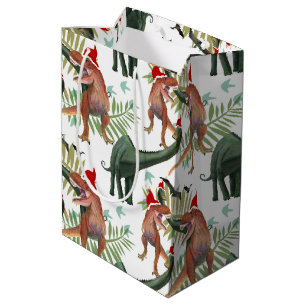 Bolsa De Regalo Mediana Navidades de dinosaurios