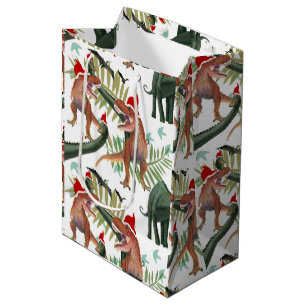 Bolsa De Regalo Mediana Navidades de dinosaurios