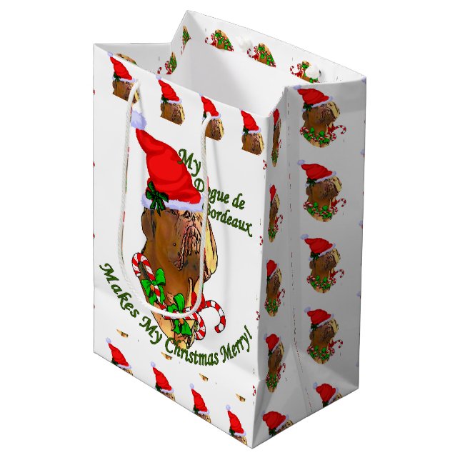 Bolsa De Regalo Mediana Navidades de Dogue de Bordeaux (Angulo Anverso)