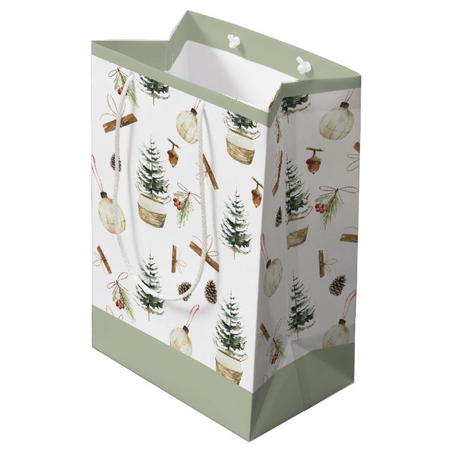 Bolsa De Regalo Mediana Navidades de Eucalyptus Acorns (Angulo reverso)