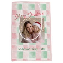 Bolsa De Regalo Mediana Navidades de fotografía Rosa Green Retro