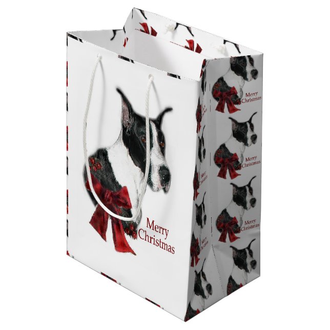 Bolsa De Regalo Mediana Navidades de Great Dane (Angulo Anverso)