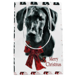Bolsa De Regalo Mediana Navidades de Great Dane (Black)