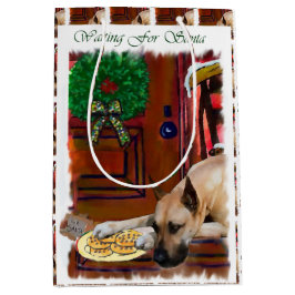 Bolsa De Regalo Mediana Navidades de Great Dane (Fawn)