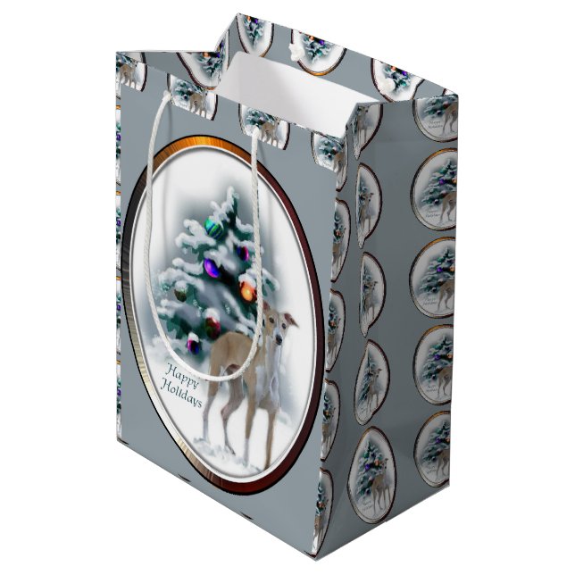 Bolsa De Regalo Mediana Navidades de Greyhound de Italia (Angulo reverso)