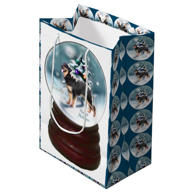 Bolsa De Regalo Mediana Navidades de Hovawart (Angulo Anverso)