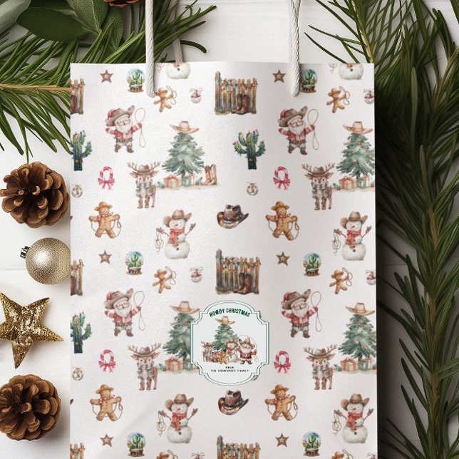 Bolsa De Regalo Mediana Navidades de Howdy | Divertido occidental personal (Subido por el creador)