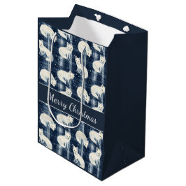 Bolsa De Regalo Mediana Navidades de invierno de la Fox Ártica Tartán Patr