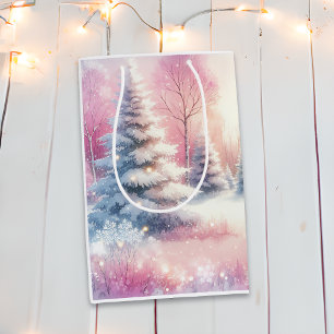 Bolsa De Regalo Mediana Navidades de Invierno Rosa Wonderland