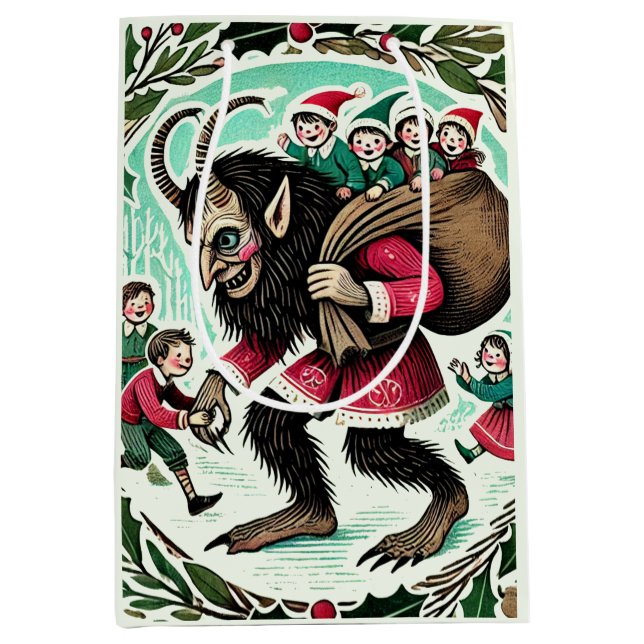 Bolsa De Regalo Mediana Navidades de Krampus (Anverso)