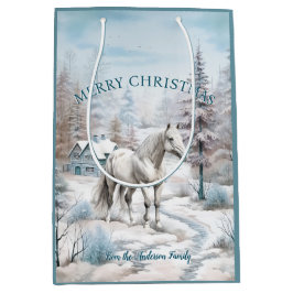 Bolsa De Regalo Mediana Navidades de la selva de nieve del invierno del ca