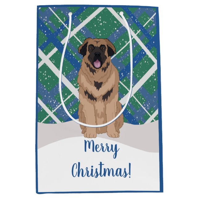 Bolsa De Regalo Mediana Navidades de Leonberger (Anverso)
