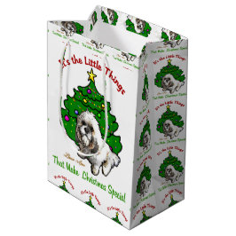 Bolsa De Regalo Mediana Navidades de Lhasa Apso