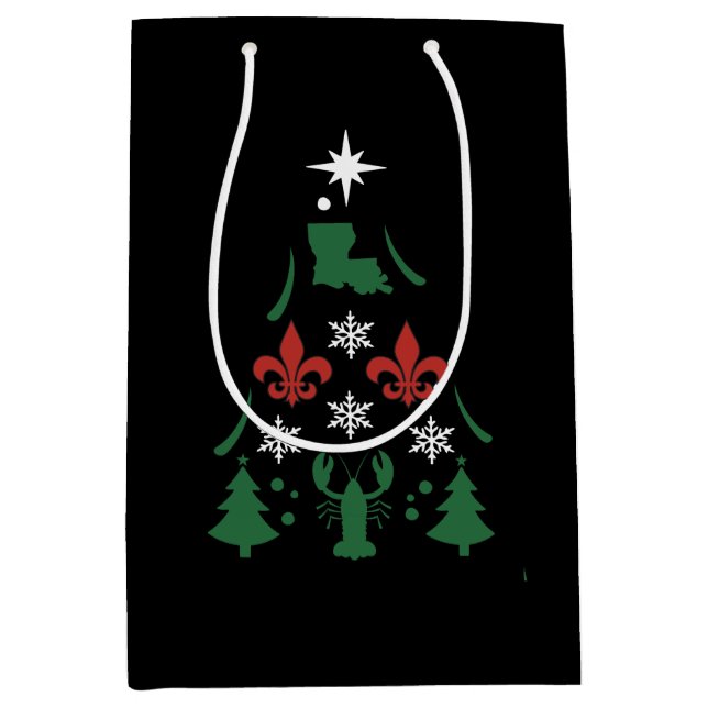 Bolsa De Regalo Mediana Navidades de Luisiana Holiday Cajun (Anverso)