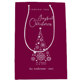 Bolsa De Regalo Mediana Navidades de magenta festivos