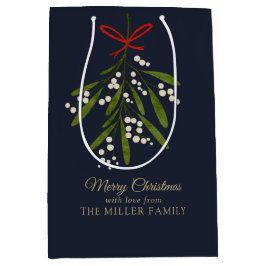 Bolsa De Regalo Mediana Navidades de mistletoe de la marina