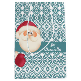 Bolsa De Regalo Mediana Navidades de nombres personalizados de Fun Santa C