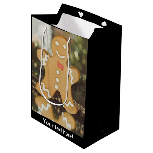 Bolsa De Regalo Mediana Navidades de pan de jengibre (Angulo Anverso)