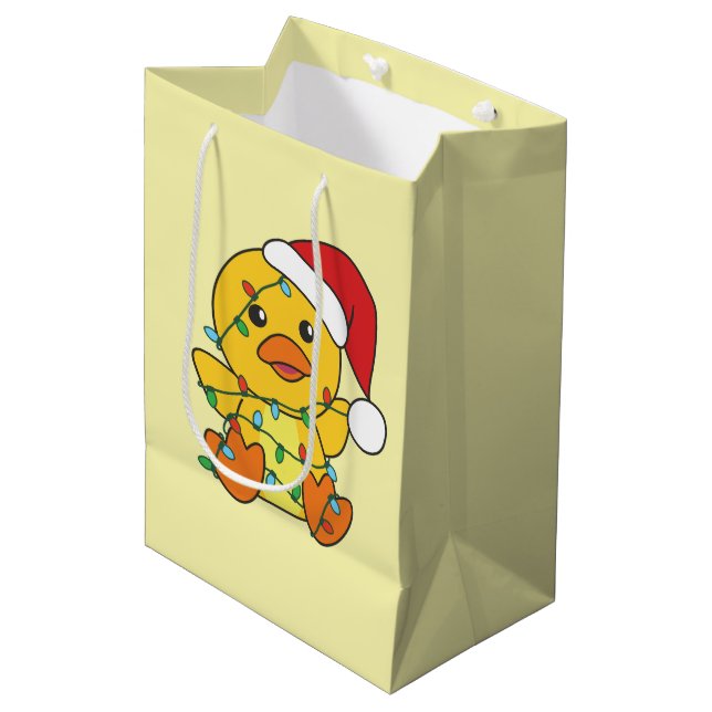 Bolsa De Regalo Mediana Navidades de pato Animales de invierno pato de vac (Angulo Anverso)