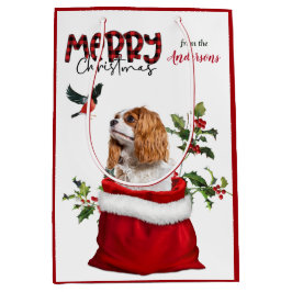 Bolsa De Regalo Mediana Navidades de Perro Cavalier King Charles Spaniel