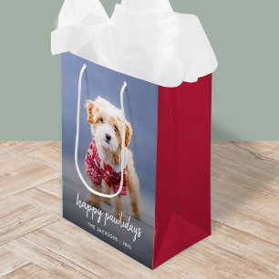 Bolsa De Regalo Mediana Navidades de perros   Modernas y ricas copas de ma