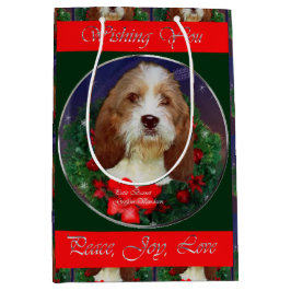 Bolsa De Regalo Mediana Navidades de Petit Basset Griffon Vendeen