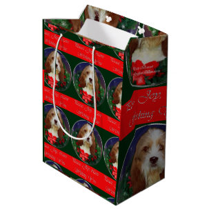 Bolsa De Regalo Mediana Navidades de Petit Basset Griffon Vendeen