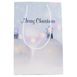 Bolsa De Regalo Mediana Navidades de plata festividad golpean la nieve