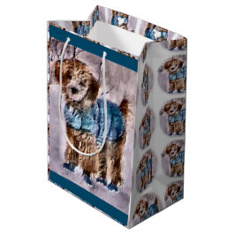 Bolsa De Regalo Mediana navidades de poodle Lovers