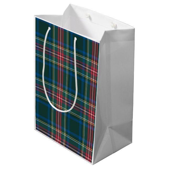 Bolsa De Regalo Mediana Navidades de Preppy de Tartan Plaid en vacaciones  (Angulo reverso)