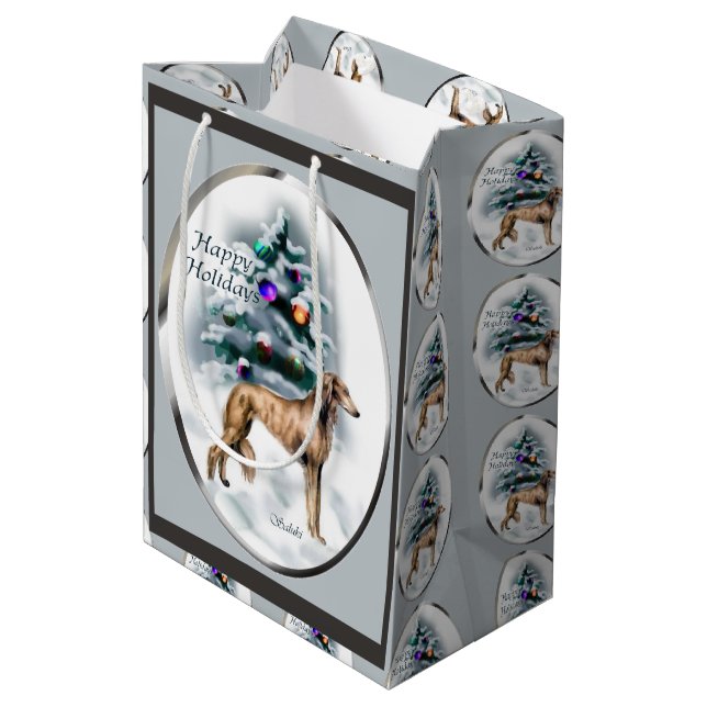 Bolsa De Regalo Mediana Navidades de Saluki Lovers (Angulo reverso)