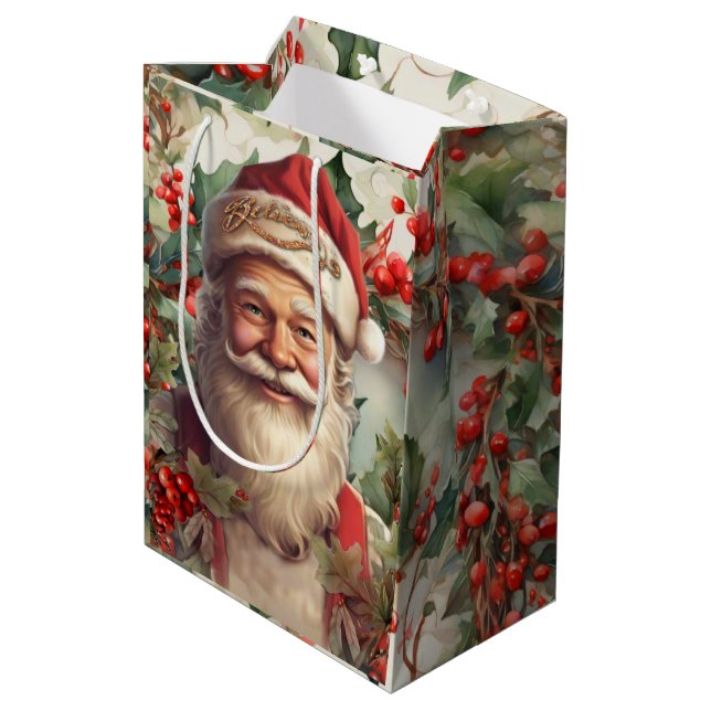 Bolsa De Regalo Mediana Navidades de Santa Claus Saint Nicholas (Angulo reverso)