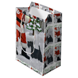 Bolsa De Regalo Mediana Navidades de Scottish Terrier Belig