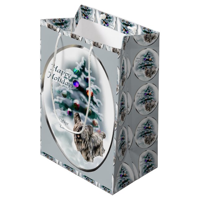Bolsa De Regalo Mediana Navidades de Skye Terrier (Angulo Anverso)