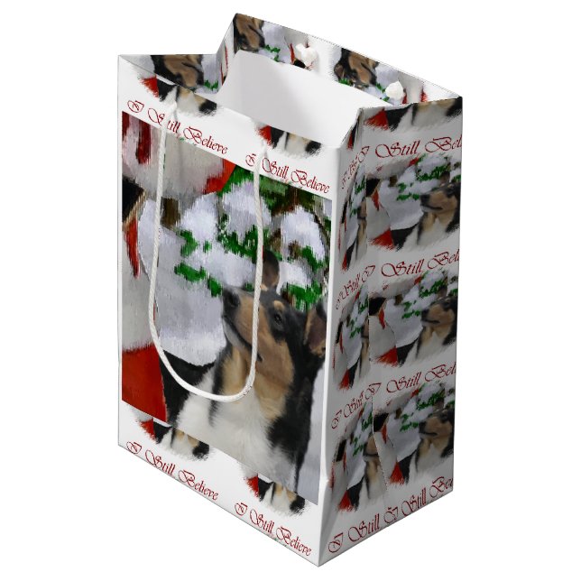 Bolsa De Regalo Mediana Navidades de Smooth Collie (Angulo Anverso)