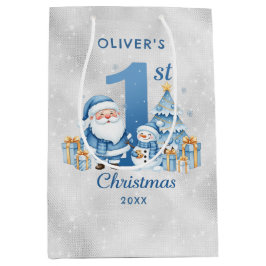 Bolsa De Regalo Mediana Navidades del Blue Santa Claus 1er