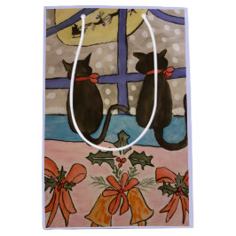 Bolsa De Regalo Mediana Navidades del gato negro