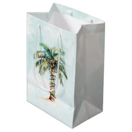Bolsa De Regalo Mediana Navidades del Palm Tree Holiday Beach