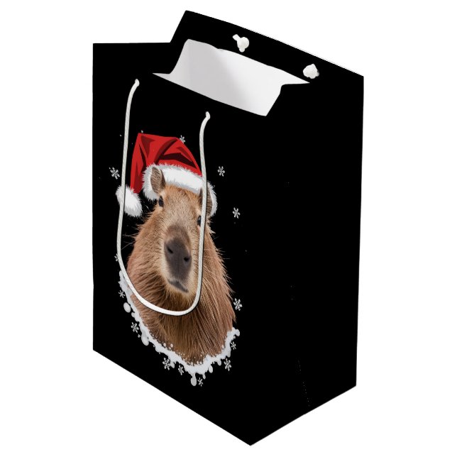 Bolsa De Regalo Mediana Navidades divertidos de Capybara (Angulo Anverso)