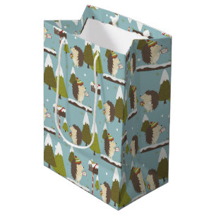 Bolsa De Regalo Mediana Navidades divertidos Hedgehogs Kids