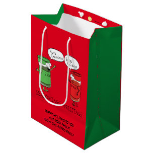 Bolsa De Regalo Mediana Navidades divertidos Personalizado Cocinando espec