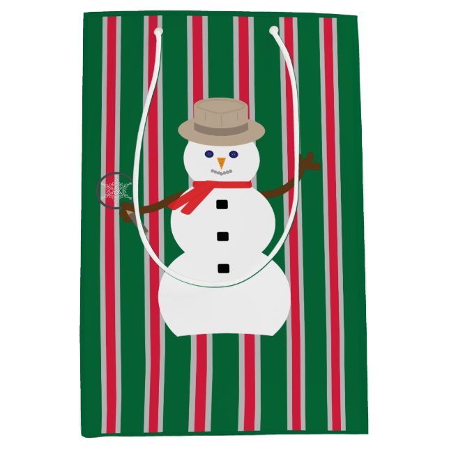 Bolsa De Regalo Mediana Navidades divertidos y entusiastas Detective Snowm (Anverso)