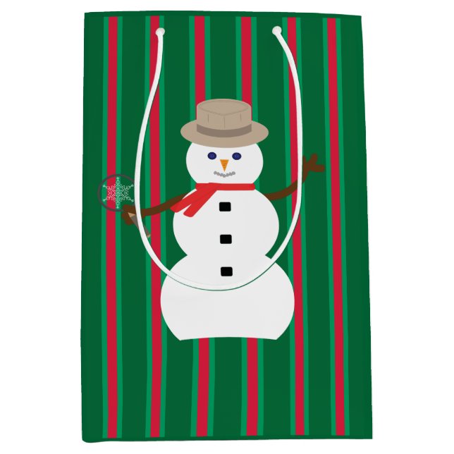 Bolsa De Regalo Mediana Navidades divertidos y entusiastas Detective Snowm (Anverso)