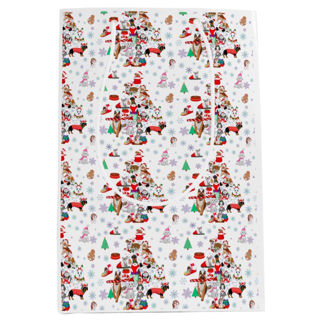 Bolsa De Regalo Mediana Navidades Doggie Muy Feliz (Anverso)
