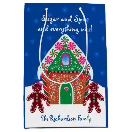 Bolsa De Regalo Mediana Navidades dulces de la casa Gingerbread