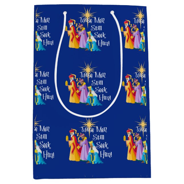 Bolsa De Regalo Mediana Navidades educados sabios hombres religiosos (Anverso)